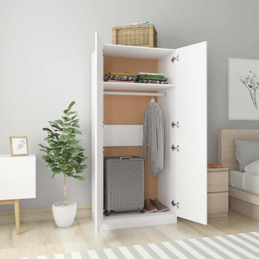 Wardrobe White 80x52x180 cm Chipboard