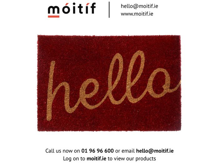 Hello Doormat - Red