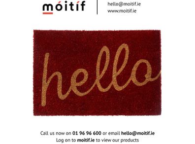Hello Doormat - Red