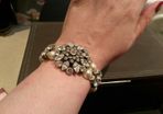 Pearl and diamante stretch bracelet