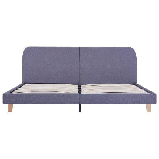 Bed Frame Light Grey Fabric 150x200 cm