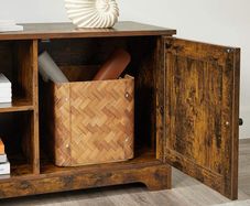 TV cabinet, TV table, TV shelf, for TVs up to 43 inches, rustic country house style, 2 open compartments, vintage brown