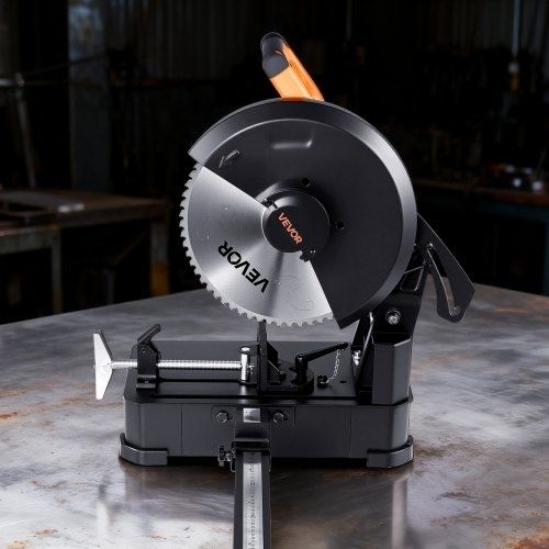 Chop Saw, 355 mm Stainless Steel Cold Cut Blade, 3500 W Powerful Brushless Motor, 750-1200 r/min Adjustable Speed, Metal Cutting Chop Saw for Metal Square and Flat Tubes, I-Shaped Steels