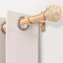 Wood Effect Curtain Pole Extendable 76-229cm - 25mm Metal Core with Imitation Wood Grain, Extendable Rod for Windows/Doors, Brown Image 6