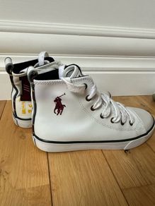 White Leather Ralph Lauren Polo Boots