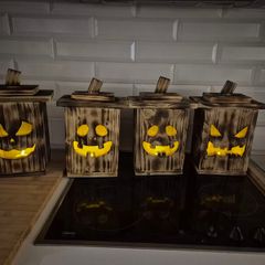 handmade rustic Halloween lanterns
