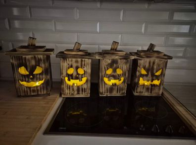 handmade rustic Halloween lanterns