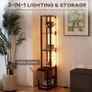 Floor Lamp with Shelves, LED Column Modern Standing Lamp with Fabric Drawer Image 3