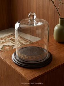 Mid Century Hand Blown Glass Cloche on Plynth