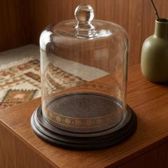 Mid Century Hand Blown Glass Cloche on Plynth
