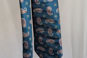 Christian Dior Monsieur Tie Blue Paisley Silk Vintage Designer Mens Necktie