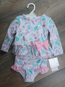 New Baby Girls 3 Piece Swim Set Age 9-12 months