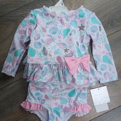 New Baby Girls 3 Piece Swim Set Age 9-12 months