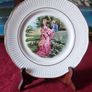 Paignton Devon Fragonard Courting Couple Fine Bone China Gold Gilt Decorative Plate With Hanger Made In Endland Image 4