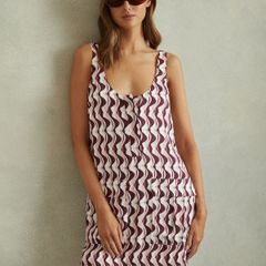 Reiss Wave Print Mini Dress