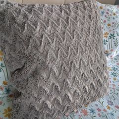 Set of x2 Grey Fluffy Cushions