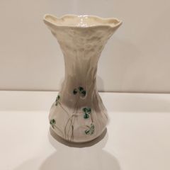 Belleek Shamrock Daisy Spill Vase
