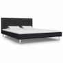 Bed Frame with LED Black Fabric 150x200 cm Image 2