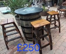 Oak barrel with stools