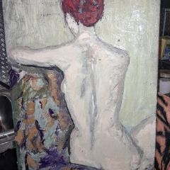 Large painting of a lady