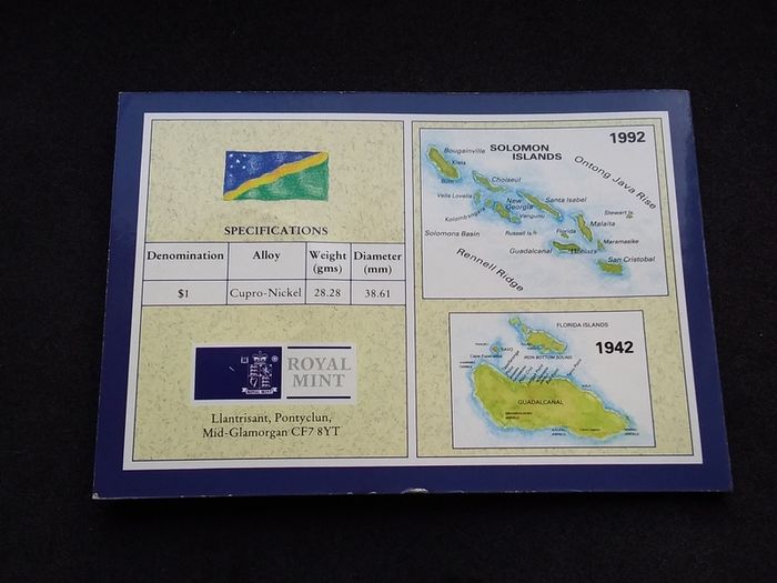 50th Anniversary of Guadalcanal 1992 Solomon Islands 1 Dollar