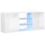 TV Cabinet with LED Lights High Gloss White 120x30x50 cm Image 2