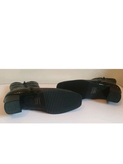 Soffice Sogno Black Patent Leather Croc Ankle Boots EU36 UK3 Made in Italy  CAN POST