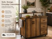 Kitchen Island Trolley with Storage Drawers and Wheels