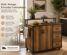 Kitchen Island Trolley with Storage Drawers and Wheels