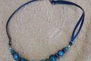 Per Una Glass Blue Shades Beads and Hearts Necklace