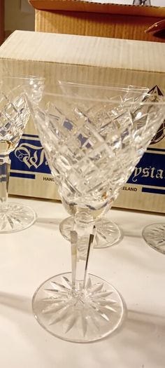 Six Waterford Crystal Wine Glasses