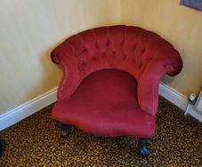 Pre owned Antique red tub chair