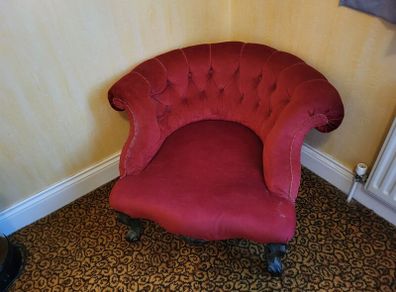 Pre owned Antique red tub chair