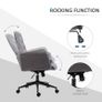 Linen Office Chair, Mid Back Computer Desk Chair with Adjustable Height, Grey Image 4