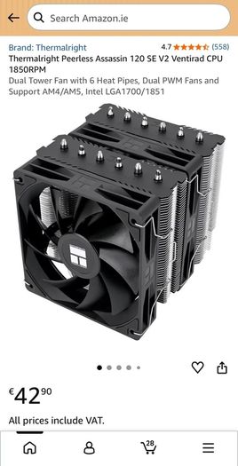 Thermalright Peerless Assassin 120 SE V2 dual-tower - BRAND NEW - CPU COOLER