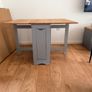 Santos Butterfly Folding Dining Table and 2 Grey Chairs  Excellent Condition Image 2