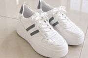 Premium Women's White Genuine Leather Sneakers  37. UK 4