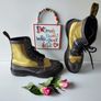 Dr Martens Harrie brogue 1460 gold silver 8 eye boots UK6.5 EU40 US8.5 Image 8