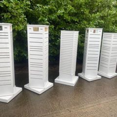 Spinning White Retail Display Stands - Slat Wall Design