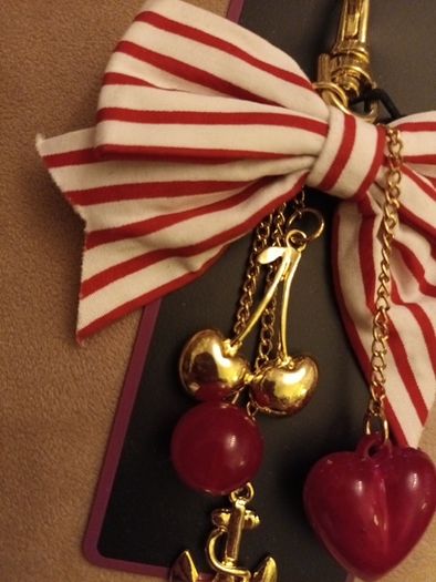 Cherry bag charm/keyring