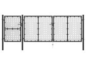 Garden Gate Steel 400x125 cm Black