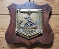 Antique brass nautical plaque