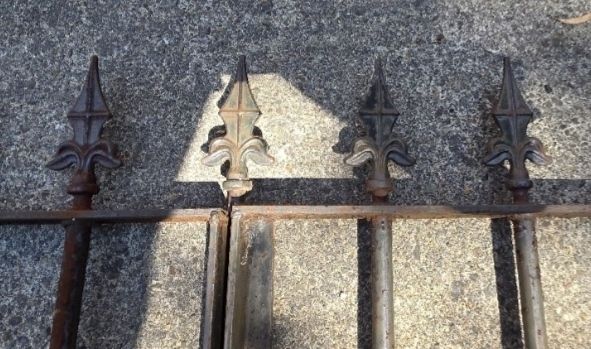 Heavy Duty Wrought Iron Side Gates (1.5m W x 2m H) Decorative Tips and Lock Included