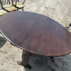 Vintage dark Ercol drop leaf dining table