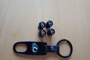 Brand New Lexus Black Metal Dust Caps x4+ Keyring