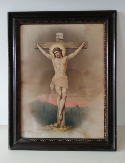 Antique Cruxifixion Good Friday Picture