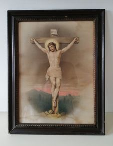 Antique Cruxifixion Good Friday Picture