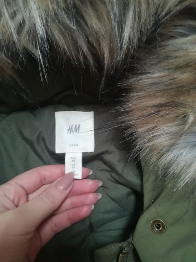 H&M warm winter parka in khaki