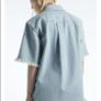 COS 100% Cotton Frayed Short-Sleeved Denim Shirt Jacket Light Blue Size EU34 UK8 Image 5