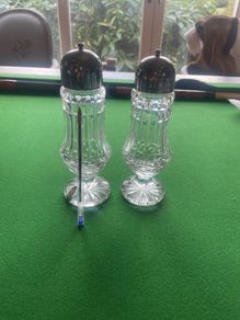 Waterford Crystal Salt & Pepper with etching